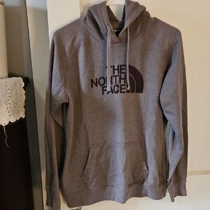 The North Face Heather Gray Pullover Hoodie with Logo